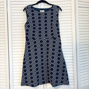 Loft A-Line Black, White, and Gray Patterned Dress Size 6P